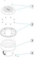 Pièces détachées pour Bonde de fond STYLE anti-vortex ronde BETON