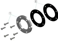 Pièces détachées pour Bride de buse de refoulement interchangeable plastique-inox