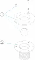 Pièces détachées pour Buse de refoulement inox filet long 35,50,70 mm