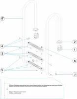 Pièces détachées pour Échelle droite 2-3-4-5 marches INOX aisi-304