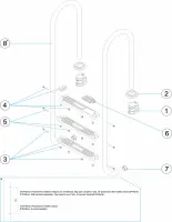 Pièces détachées pour Échelle droite 2-3-4-5 marches INOX aisi-316