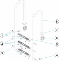 Pièces détachées pour Échelle droite 3-4-5 marches INOX aisi-304