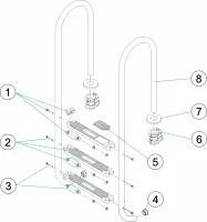 Pièces détachées pour Échelle droite PLUS 3-4-5 marches INOX aisi-316