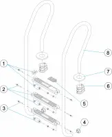 Pièces détachées pour Échelle mixte plus 3-4-5 marches aisi-316