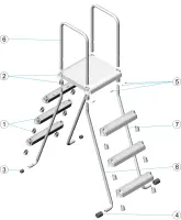 Pièces détachées pour Échelle piscine hors-sol 2x3 et 2x4 marches avec plateforme ASTRALPOOL