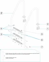 Pièces détachées pour Échelle standard 2-3-4-5 marches aisi-304