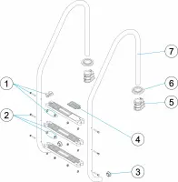 Pièces détachées pour Échelle standard haute résistance aisi-904l 3-4 marches