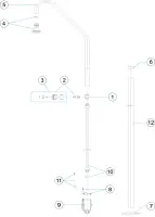 Pièces détachées pour Douche 1 pommeau 1 robinet Ø 43