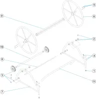 Pièces détachées pour Enrouleur de lignes de nage largeur 1,2 et 1,8 m avec volant