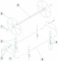 Pièces détachées pour Enrouleur de lignes mobile largeur 1,2 - 1,8 m