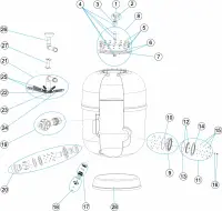 Pièces détachées pour Filtre ARTIC PLUS Ø 650-800-950 couvercle à boulonner