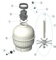 Pièces détachées pour Filtre CANTABRIC TOP diamètres 400 500 600