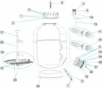 Pièces détachées pour Filtre EUROPA nouveau modèle - crépine en 1 1/2" - 1m-2,5kg