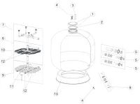 Pièces détachées pour Filtre PRAGA 2,5 - 4 kg Ø 2500 et 3000