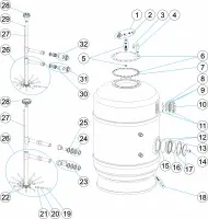 Pièces détachées pour Filtre PTK 1200m/m 1000 - 1200