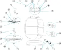 Pièces détachées pour Filtre vesubio Ø 1050 1200 1400 1600 1800 2000 couvercle noir