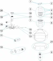 Pièces détachées pour Filtre vesubio Ø 1050 - Ø 1200 couvercle transparent