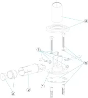 Pièces détachées pour Fixation articulée tube Ø 43 avec plaquette à visser