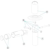 Pièces détachées pour Fixation articulée tube Ø 43 à sceller