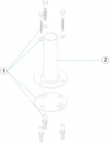 Pièces détachées pour Fixation démontable avec plaquette inox 316