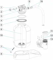 Pièces détachées pour Groupe de filtration monobloc P-XPERT 6/8 - Ø 400 - vanne Ø 38mm