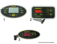 Pièces détachées pour Spas - Panneaux de commande SPA POWER SP400, SP500, SP601, SP800 et SP1200 (DAVEY)