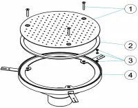 Pièces détachées pour Plaque de fond ronde hydromassage Ø 300 mm - BETON