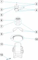 Pièces détachées pour Préfiltre polyester avec couvercle viseur 60L