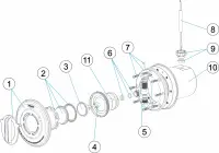 Pièces détachées pour Projecteur MINI CHROME avec niche BETON