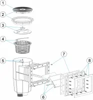 Pièces détachées pour Skimmer 15L PP STANDARD couvercle rond
