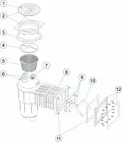 Pièces détachées pour Skimmer 17,5L couvercle carré, petite meurtrière + rallonge LINER