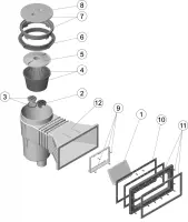 Pièces détachées pour Skimmer 17,5L grande meurtière, couvercle rond LINER