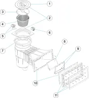 Pièces détachées pour Skimmer 17,5L MODELE 6 grande meurtière LINER