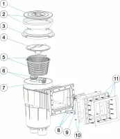 Pièces détachées pour Skimmer 17,5L petite meurtrière, couvercle rond LINER