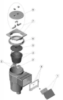 Pièces détachées pour Skimmer 17,5L STANDARD grand meutrière, couvercle carré LINER