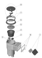 Pièces détachées pour Skimmer 17,5L STANDARD sans meurtière, couvercle rond BETON