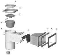 Pièces détachées pour Skimmer HYDROSWIM GM BETON couvercle carré
