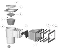 Pièces détachées pour Skimmer HYDROSWIM GM LINER couvercle carré