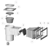 Pièces détachées pour Skimmer HYDROSWIM GM préfabriqué couvercle carré