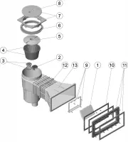 Pièces détachées pour Skimmer métrique PRESTIGE 17,5L grande meurtrière et rallonge LINER