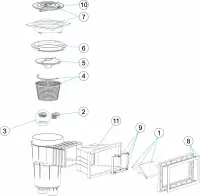 Pièces détachées pour Skimmer PRESTIGE 17,5L grande meurtrière BETON