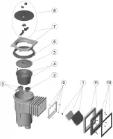 Pièces détachées pour Skimmer PRESTIGE 17,5L petite meurtrière BETON