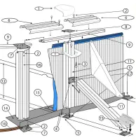 Pièces détachées pour Piscine ovale blanche ATLANTIS, AZORES (GRE) - structure latérale - avec jambes de force