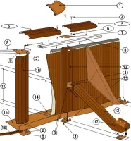 Pièces détachées pour Structure latérale piscine ovale imitation bois PACIFIC, SICILIA H.120