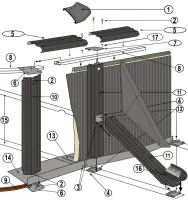 Pièces détachées pour Structure latérale piscine ovale imitation pierre IRAKLION H.120