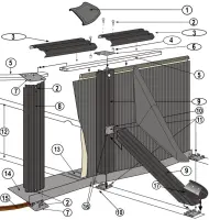 Pièces détachées pour Structure latérale piscine ovale RATTAN, BARBADOS H.120
