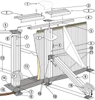 Pièces détachées pour Structure latérale piscine ovale RATTAN H.132