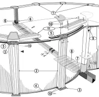 Pièces détachées pour Piscine VARADERO Hauteur 1m20