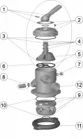Pièces détachées pour Vanne 1 1/2" TOP à baïonnette et collier