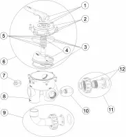 Pièces détachées pour Vanne noire SIDE CLASSIC PLUS 1 1/2" avec liaisons